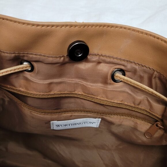 Worthington Cowhide Leather Purse Bag Handbag adj Classic Bohemian Western Vtg - Picture 6 of 10